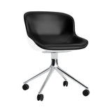 Hyg Chair Swivel 4W: Front Upholstered + Aluminum + White