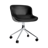 Hyg Chair Swivel 4W: Front Upholstered + Aluminum + Black