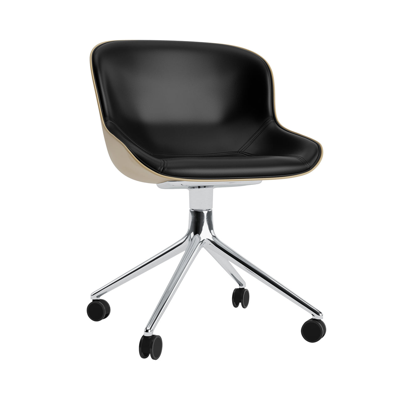 Hyg Chair Swivel 4W: Front Upholstered + Aluminum + Sand