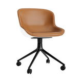 Hyg Chair Swivel 4W: Front Upholstered + Black Aluminum + White