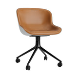 Hyg Chair Swivel 4W: Front Upholstered + Black Aluminum + Grey