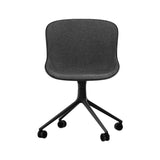 Hyg Chair Swivel 4W: Front Upholstered + Black Aluminum + Black