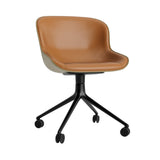 Hyg Chair Swivel 4W: Front Upholstered + Black Aluminum + Olive
