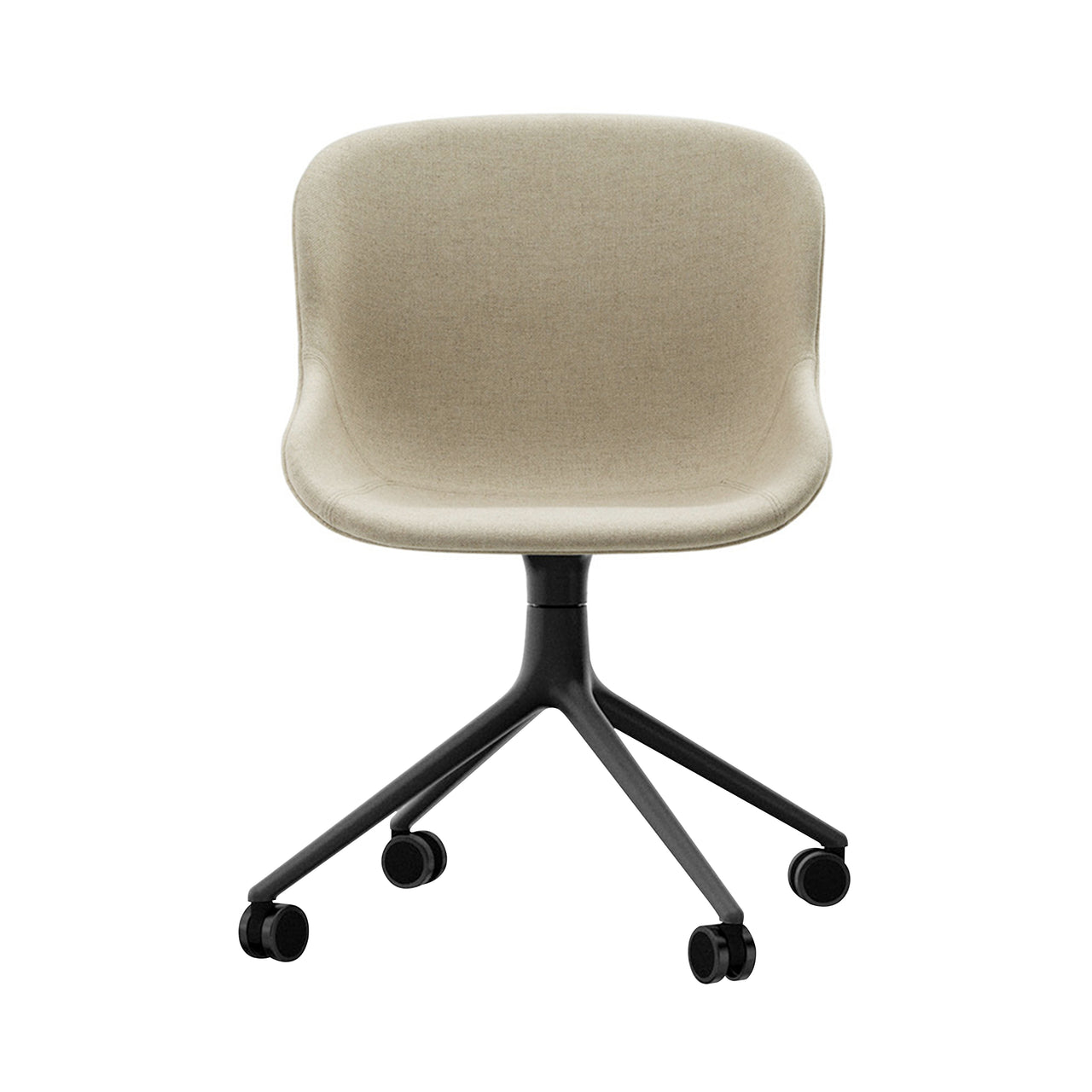 Hyg Chair Swivel 4W: Full Upholstered + Black Aluminum