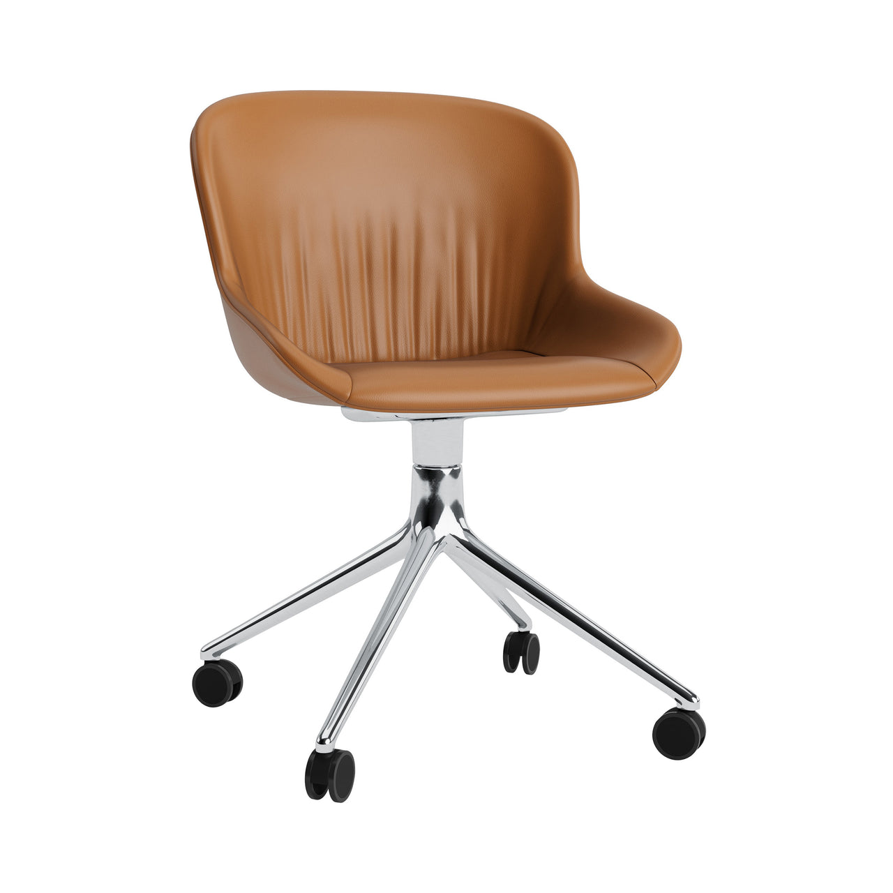 Hyg 4 Legs Comfort Chair: Swivel Base + Full Upholstered + Aluminum + With Castors