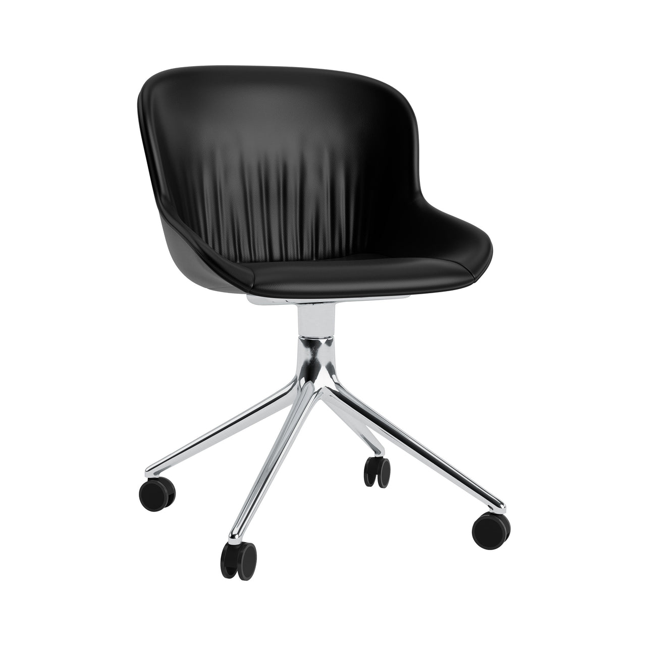 Hyg 4 Legs Comfort Chair: Swivel Base + Full Upholstered + Aluminum + With Castors