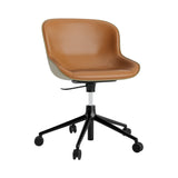Hyg 5W Swivel Chair: Gaslift Front Upholstered + Black Aluminum + Olive