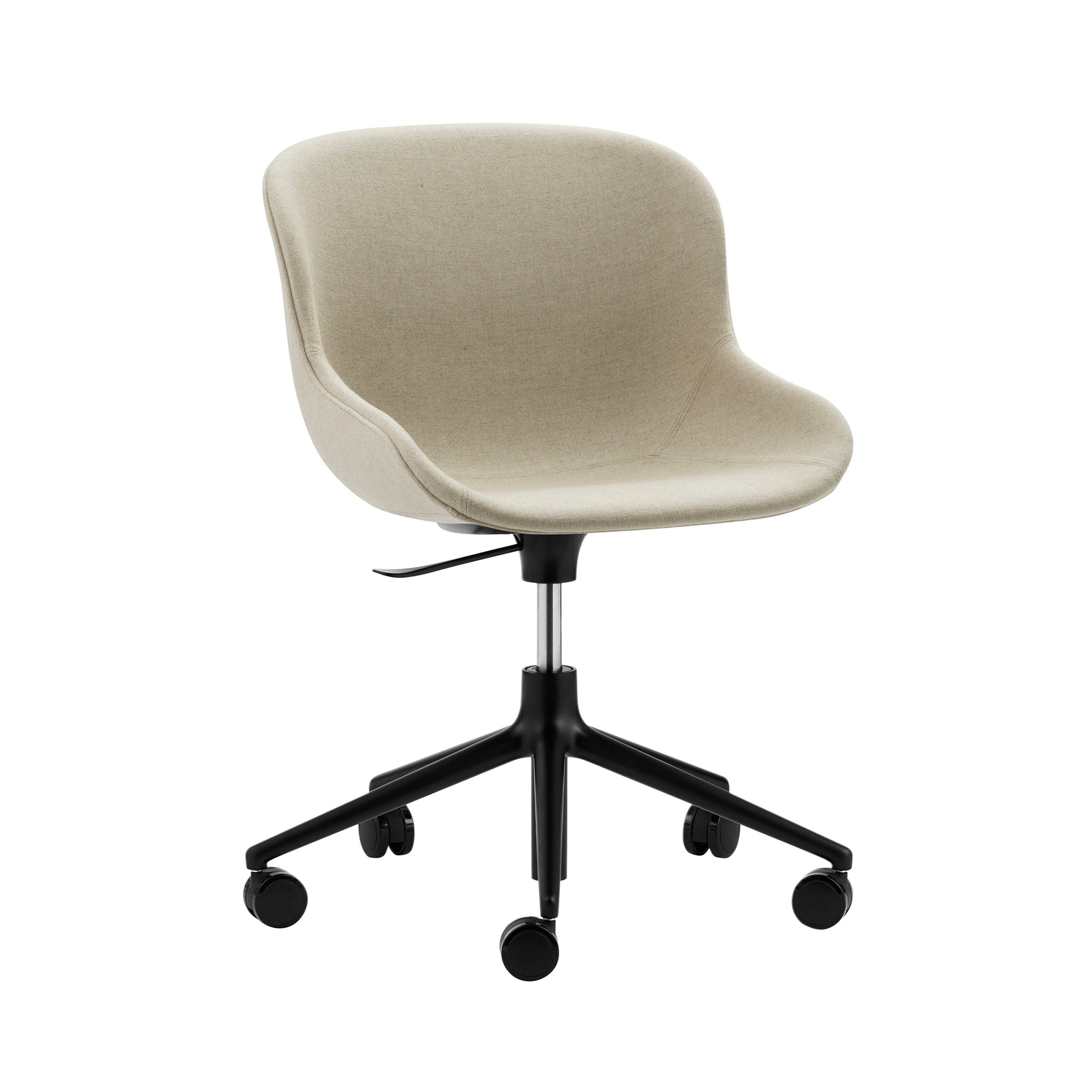 Hyg 5W Swivel Chair: Gaslift Full Upholstered + Black Aluminum