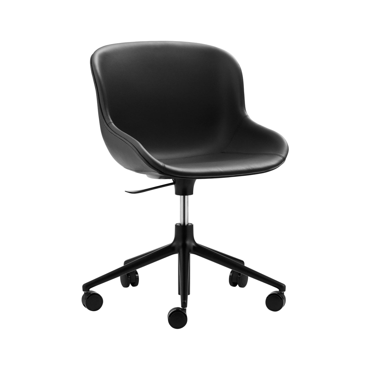 Hyg 5W Swivel Chair: Gaslift Full Upholstered + Black Aluminum