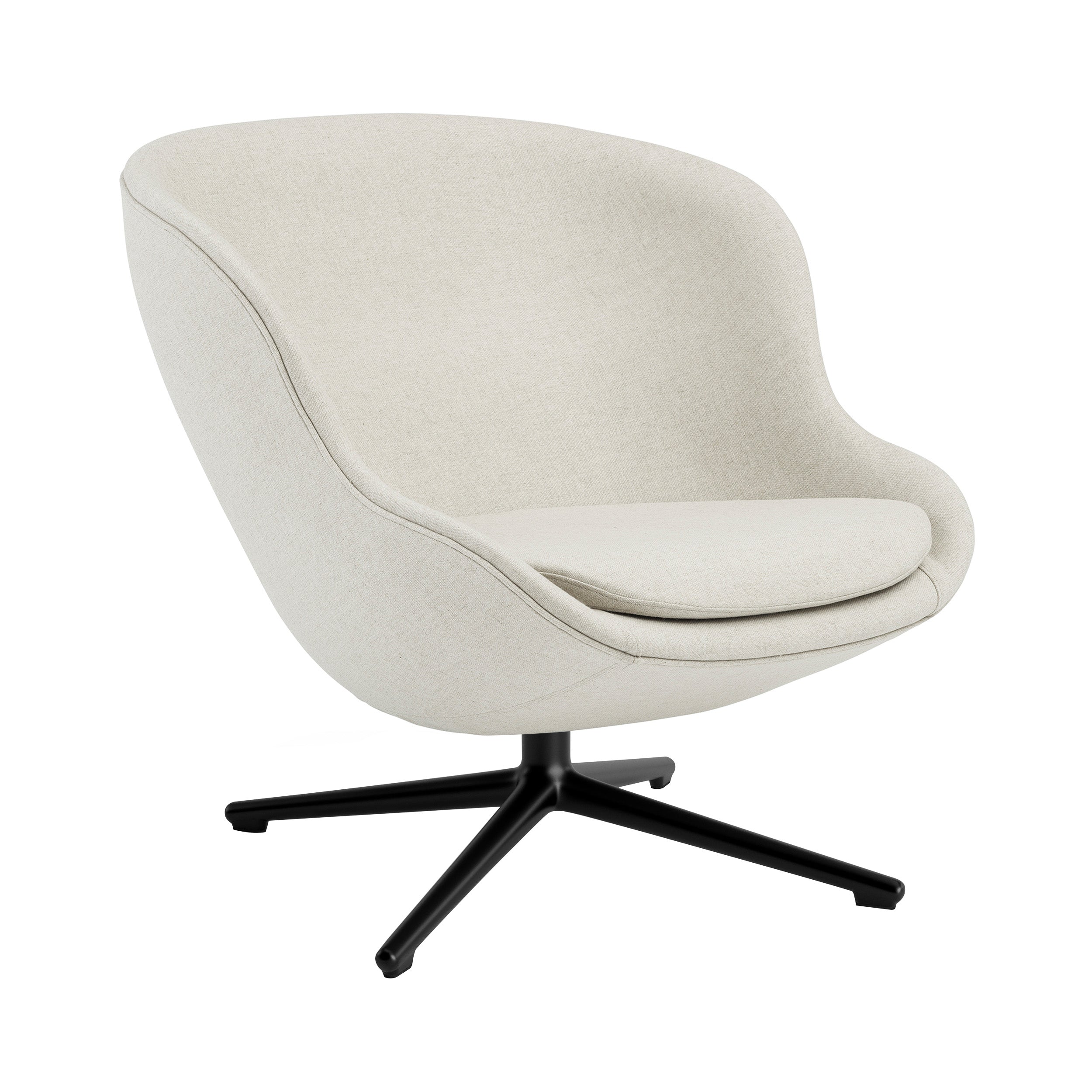 Hyg Lounge Chair Low: Swivel Base + Black Aluminum + Without Tilt