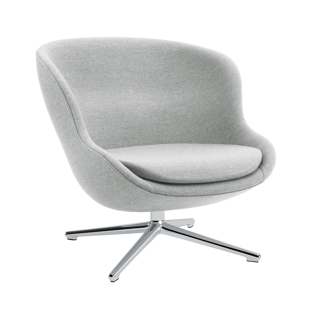 Hyg Lounge Chair Low: Swivel Base + Aluminum + Without Tilt