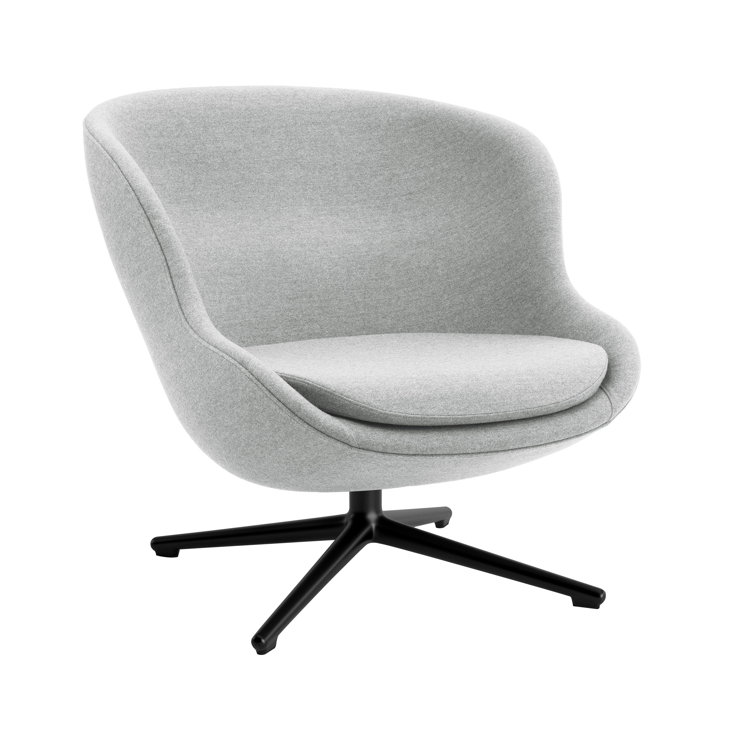 Hyg Lounge Chair Low: Swivel Base + Black Aluminum + Without Tilt