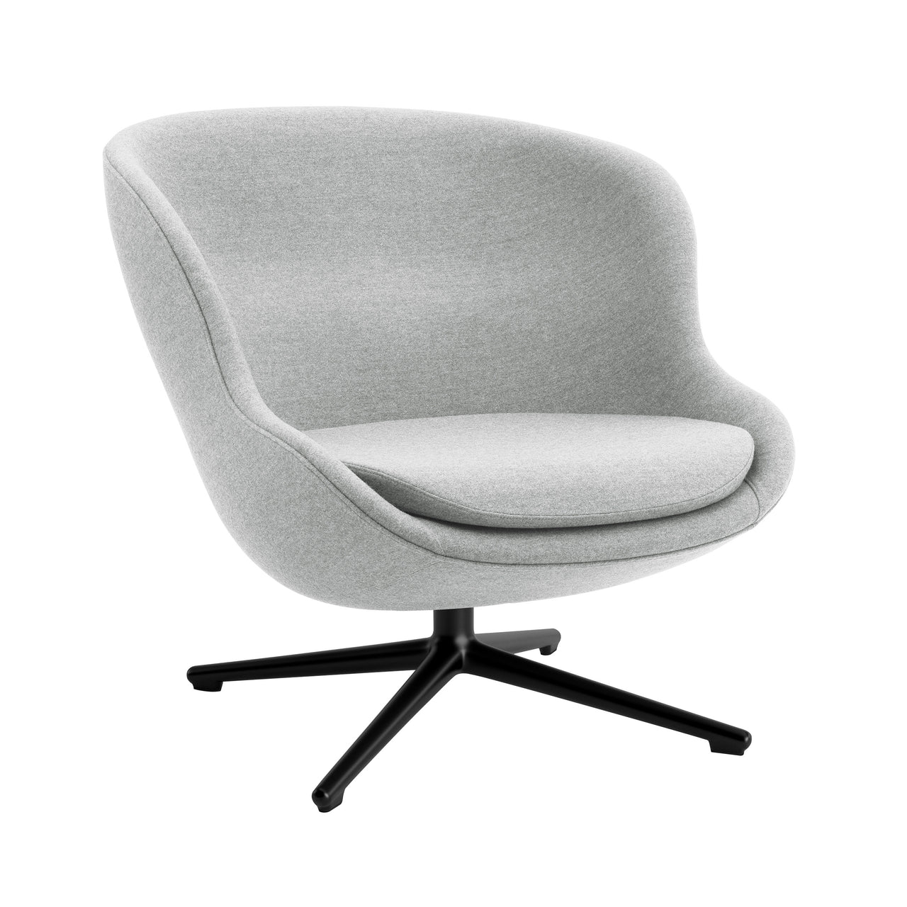 Hyg Lounge Chair Low: Swivel Base + Black Aluminum + Without Tilt