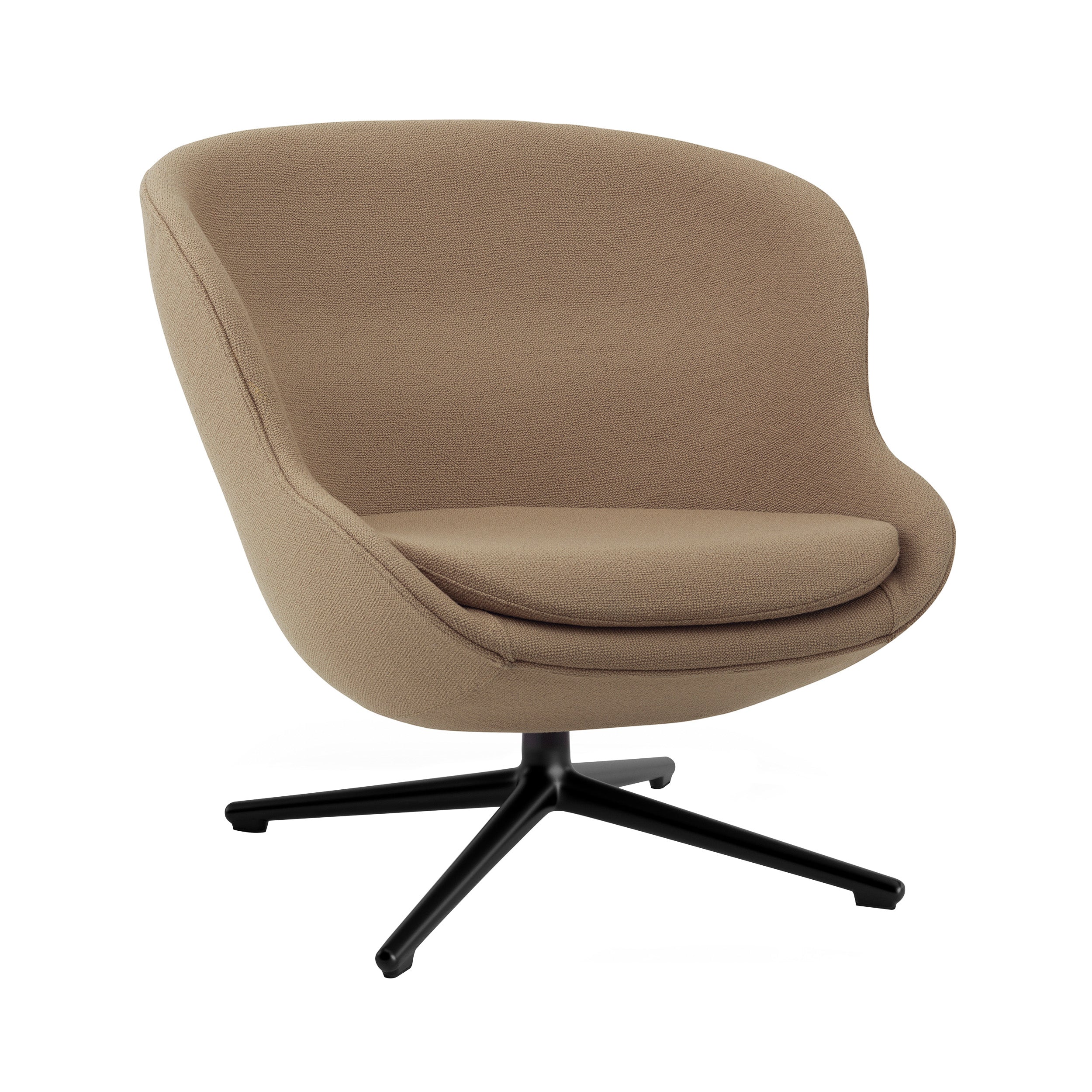 Hyg Lounge Chair Low: Swivel Base + Black Aluminum + Without Tilt