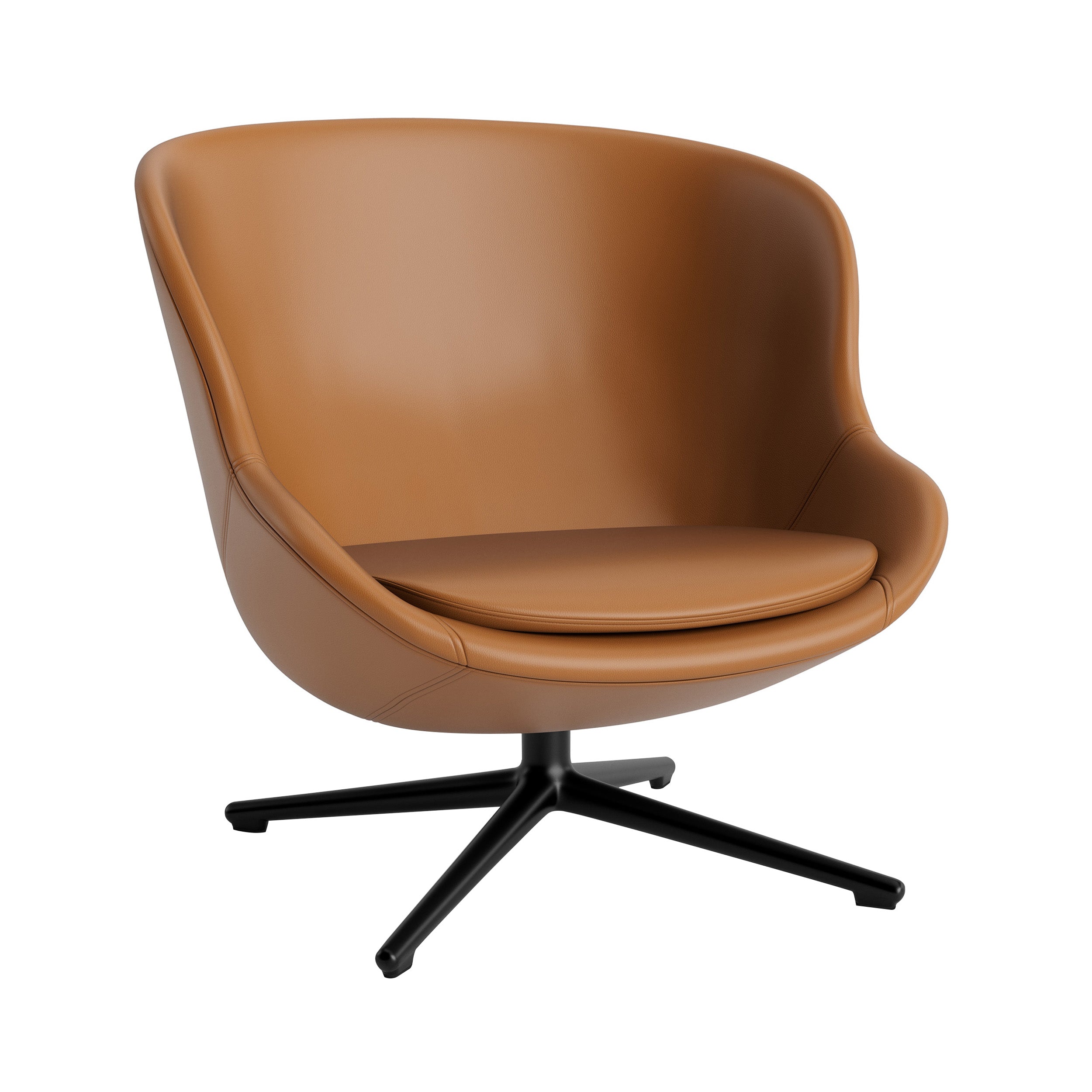 Hyg Lounge Chair Low: Swivel Base + Black Aluminum + Without Tilt
