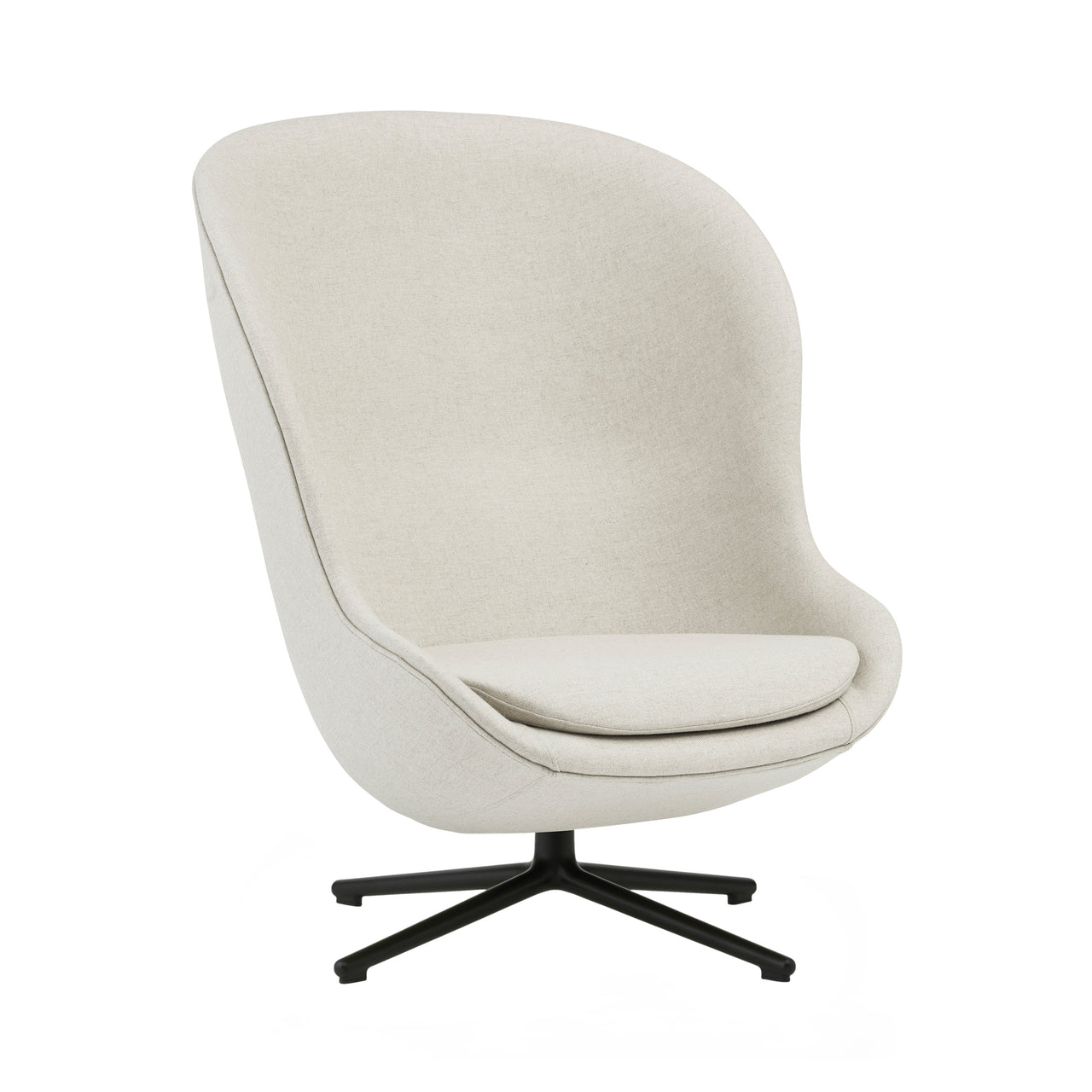 Hyg Lounge Chair High: Swivel Base + Black Aluminum + Without Tilt