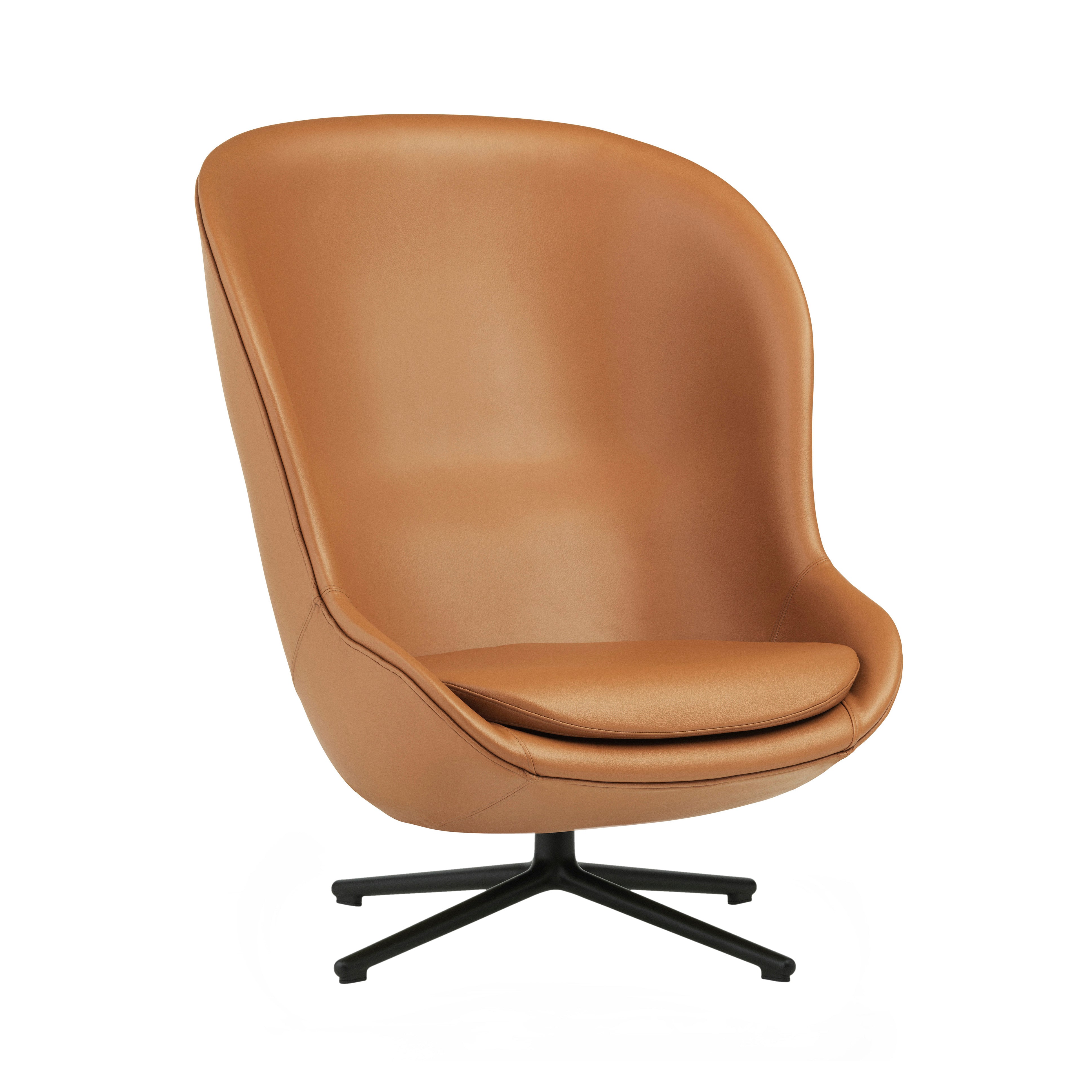 Hyg Lounge Chair High: Swivel Base + Black Aluminum + Without Tilt