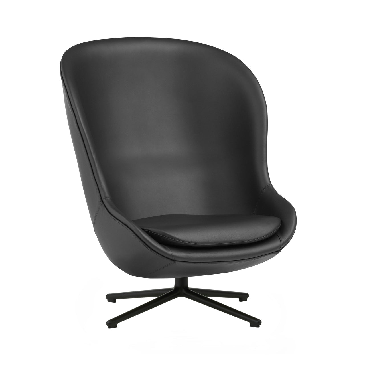Hyg Lounge Chair High: Swivel Base + Black Aluminum + Without Tilt