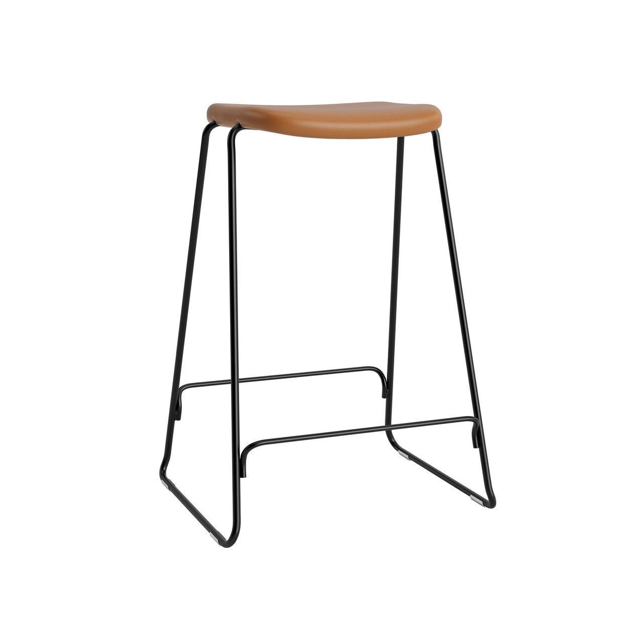 Just Bar + Counter Stool: Full Upholstered + Counter + Black Steel