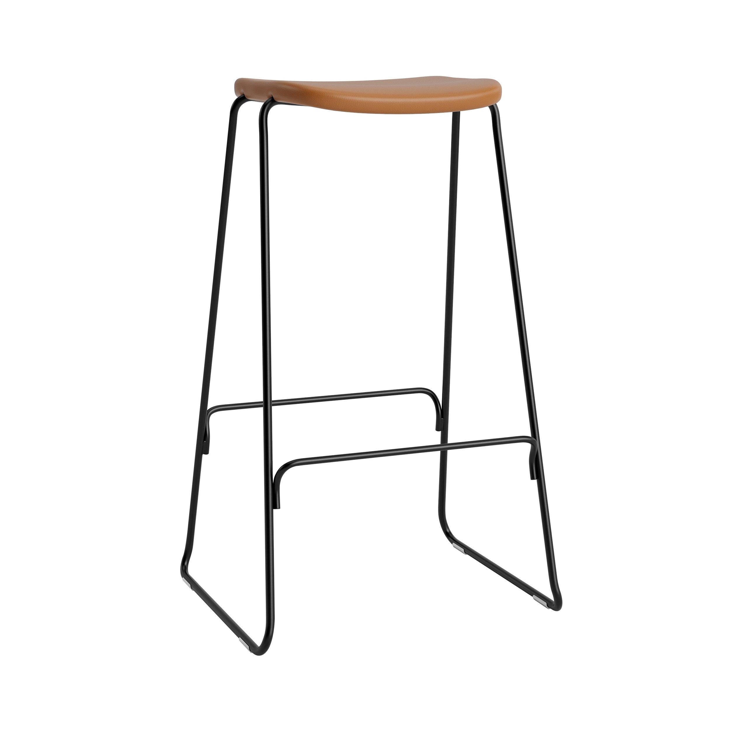 Just Bar + Counter Stool: Full Upholstered + Bar + Black Steel
