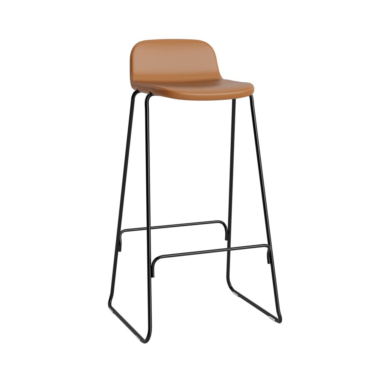 Just Bar + Counter Stool with Back: Full Upholstered + Bar + Black Steel