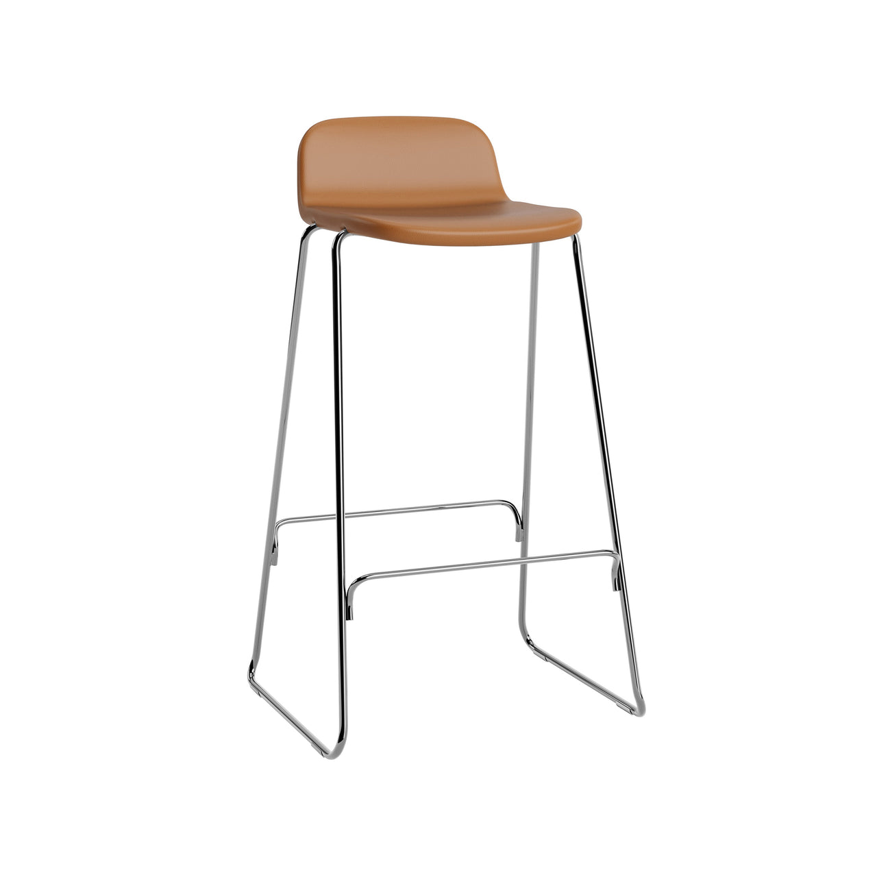 Just Bar + Counter Stool with Back: Full Upholstered + Counter + Chrome