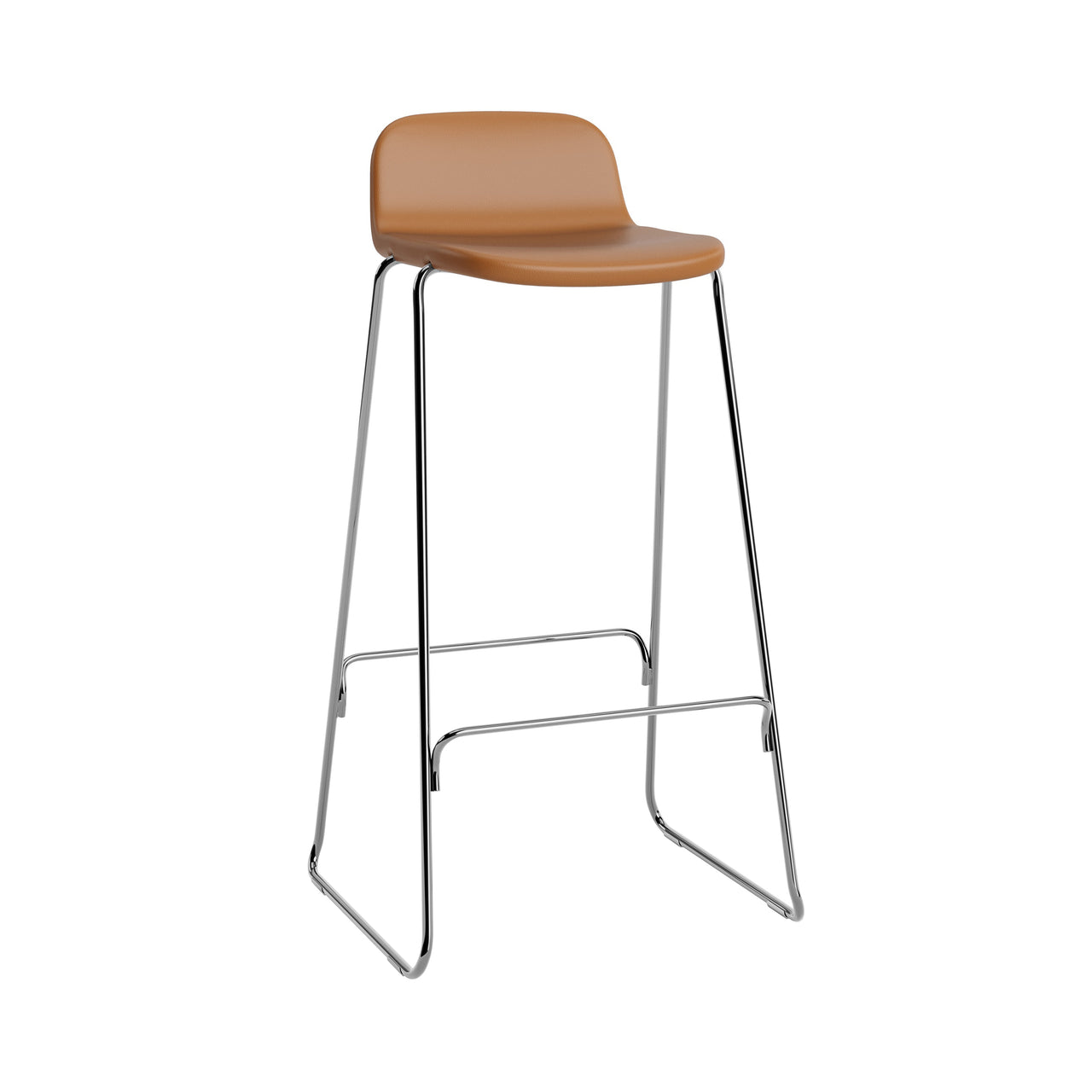 Just Bar + Counter Stool with Back: Full Upholstered + Bar + Chrome