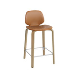 My Chair Bar + Counter Stool: Wood Base + Fully Upholstered + Counter + Oak