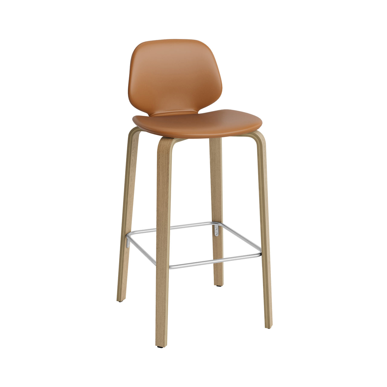 My Chair Bar + Counter Stool: Wood Base + Fully Upholstered + Bar + Oak