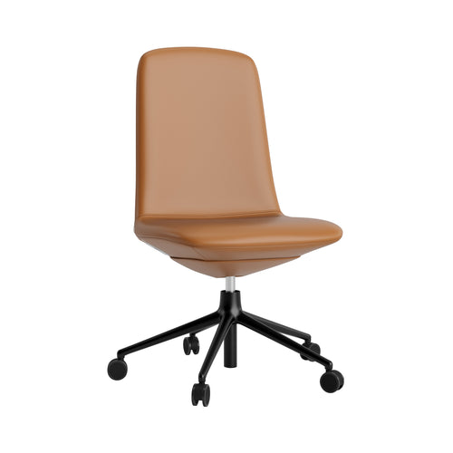 Off Chair 5W Gaslift: Low + Without Arm + Black Aluminum