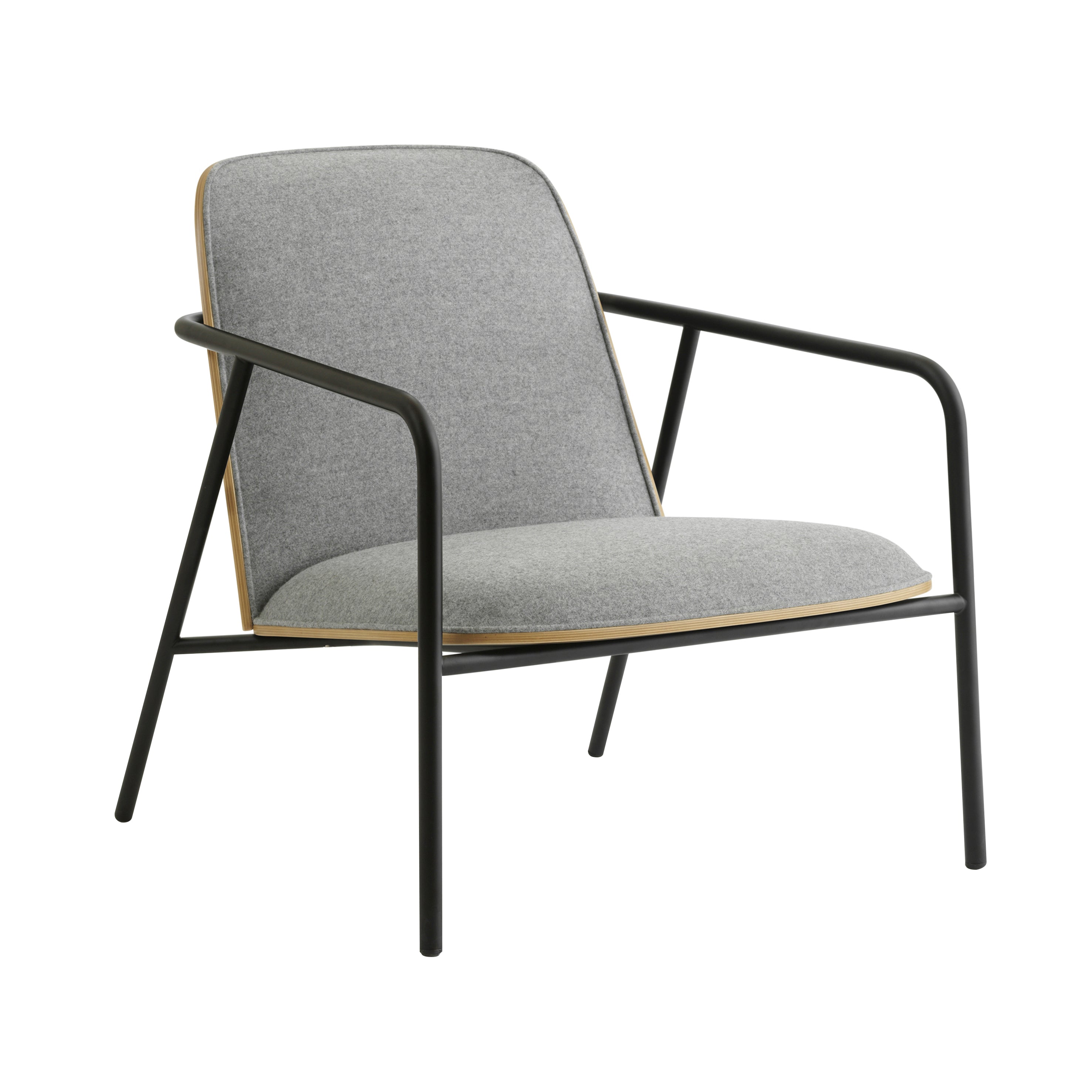 Pad Lounge Chair: Low + Black Steel + Oak