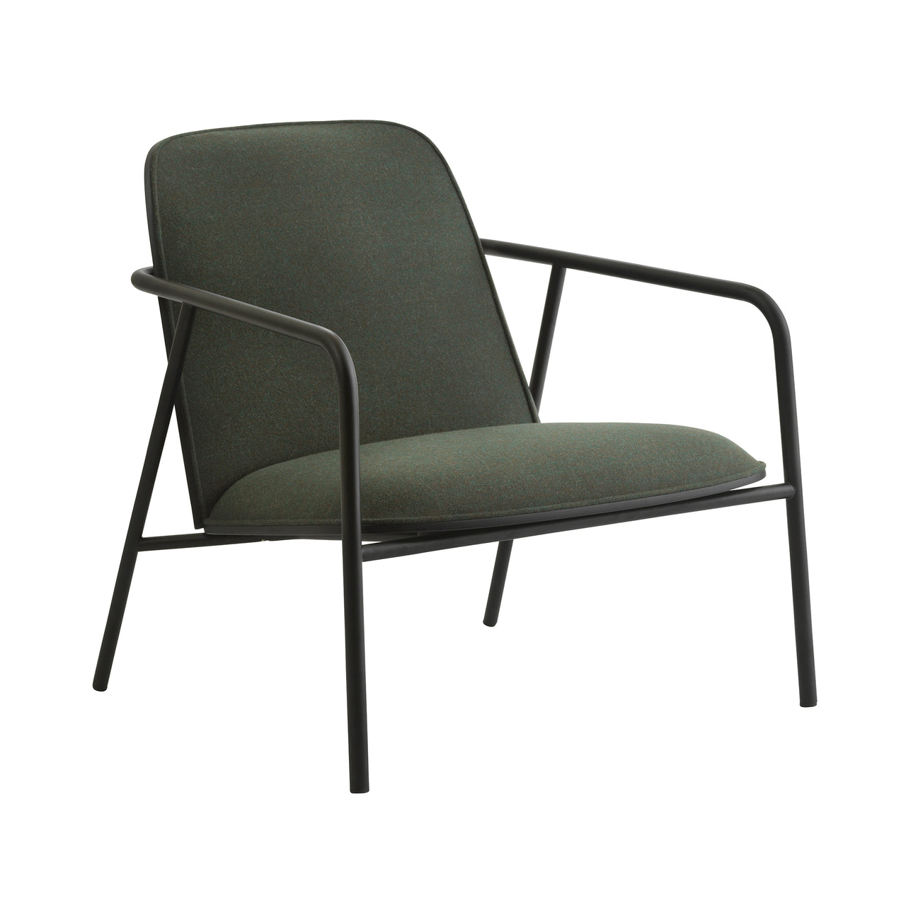 Pad Lounge Chair: Low + Black Steel + Black