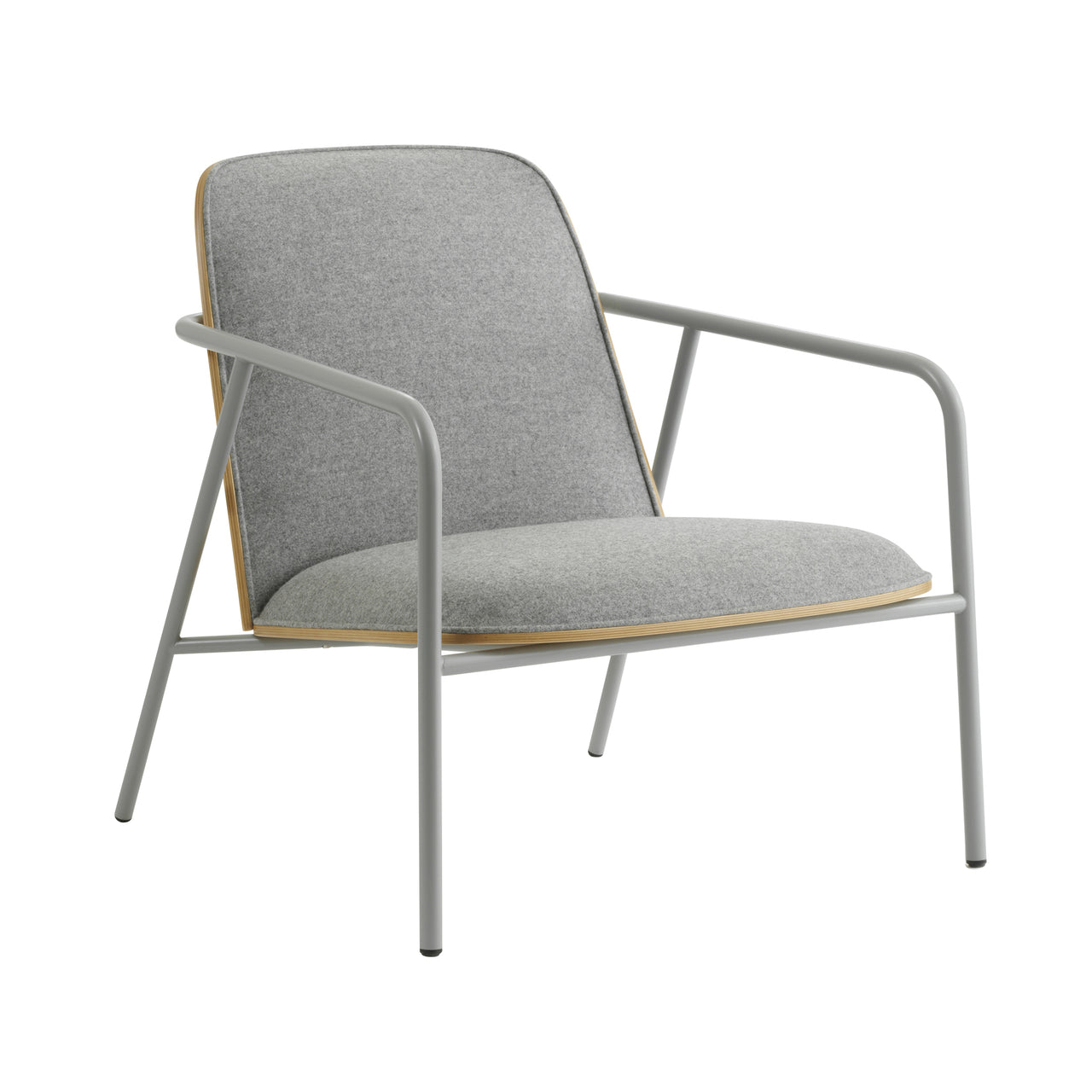 Pad Lounge Chair: Low + Grey Steel + Oak