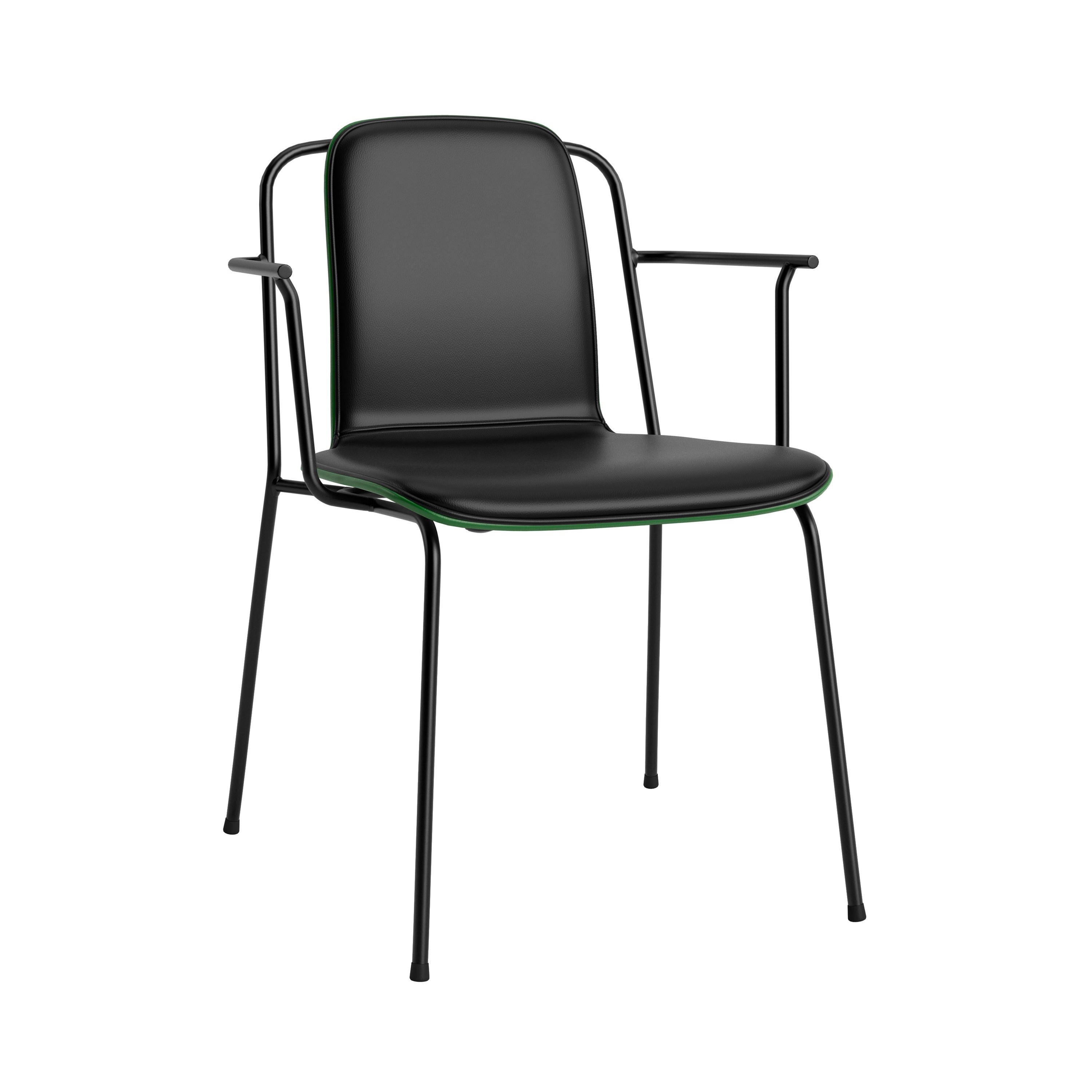 Studio Armchair: Front Upholstered + Green