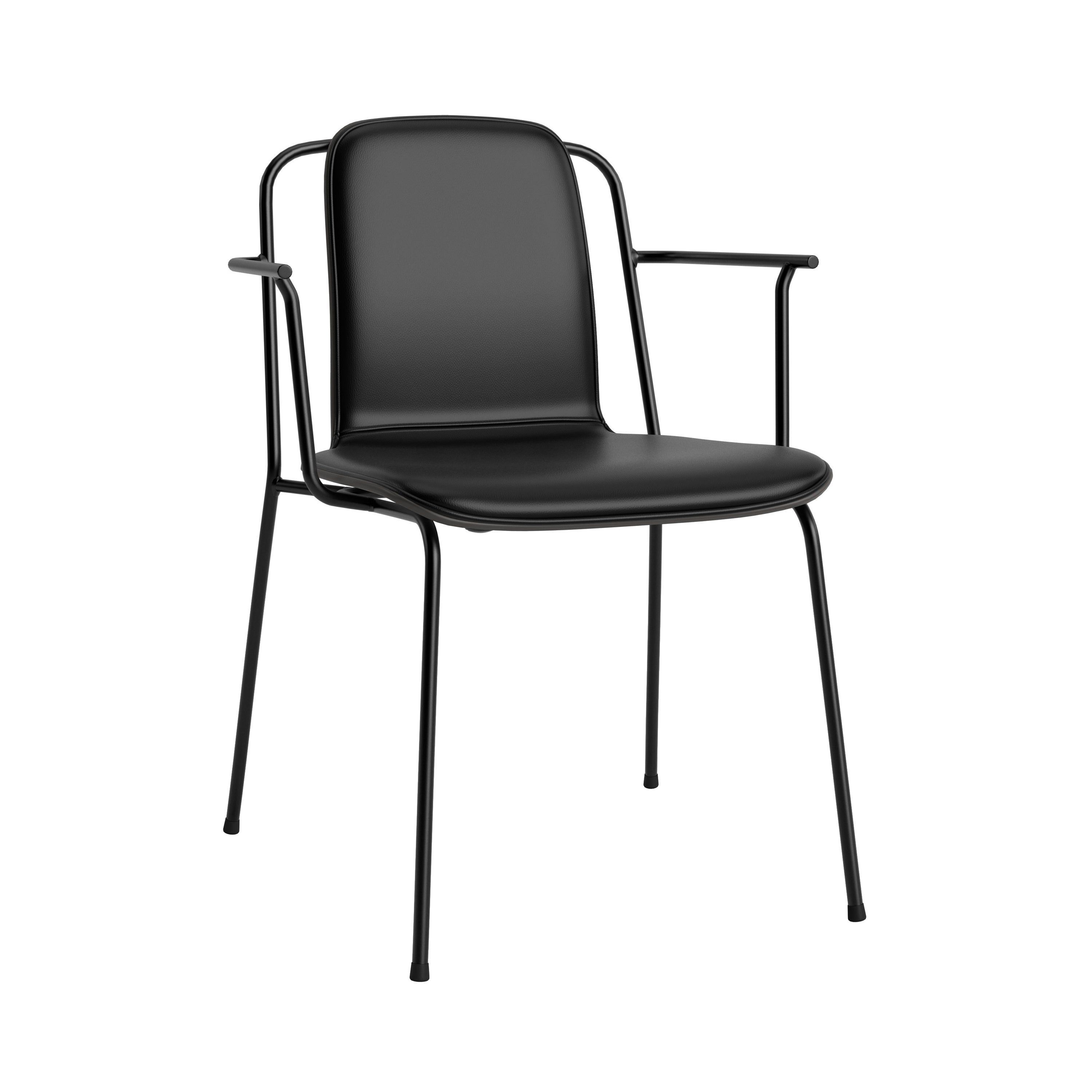 Studio Armchair: Front Upholstered + Black