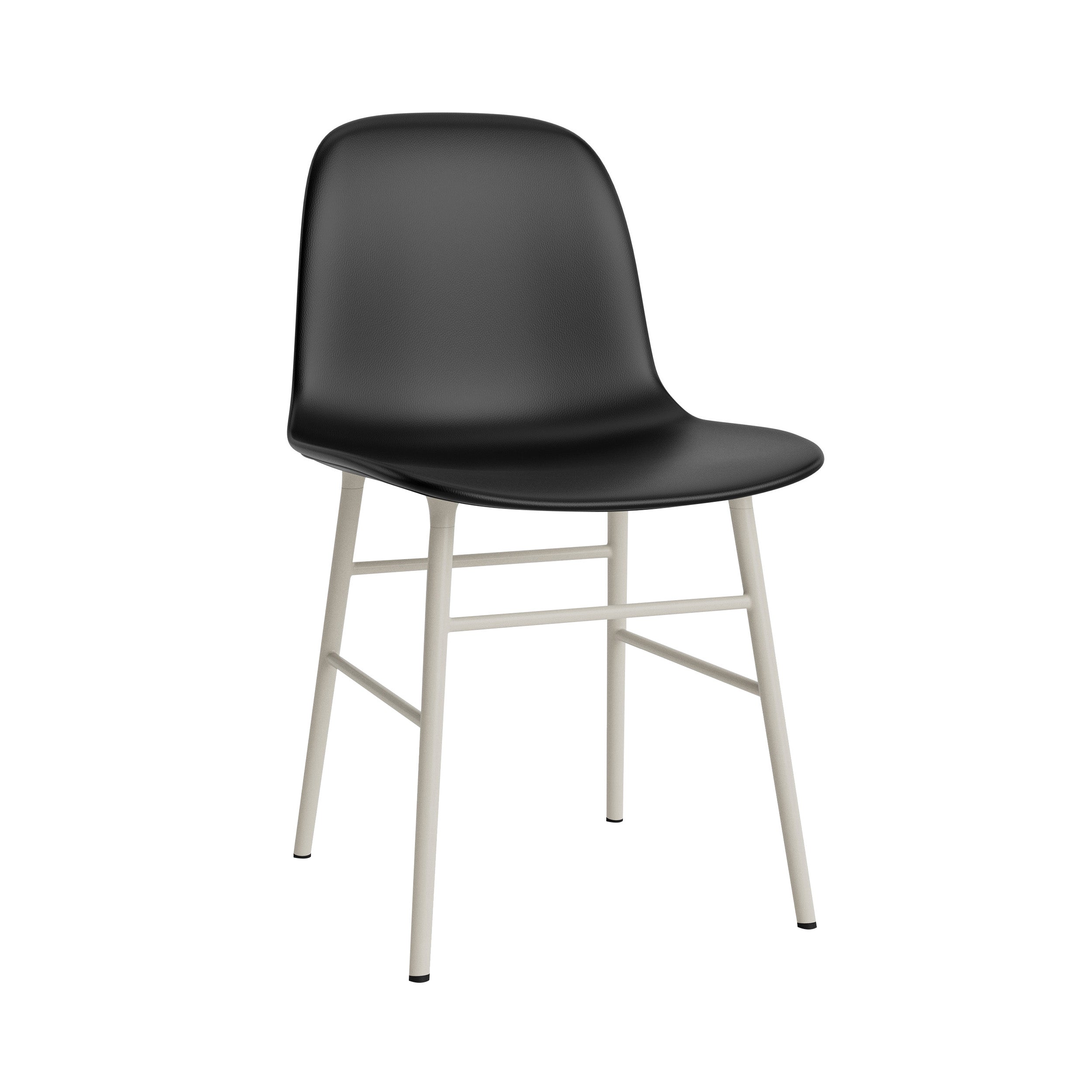 Form Chair: Steel Base + Full Upholstered + Light Grey
