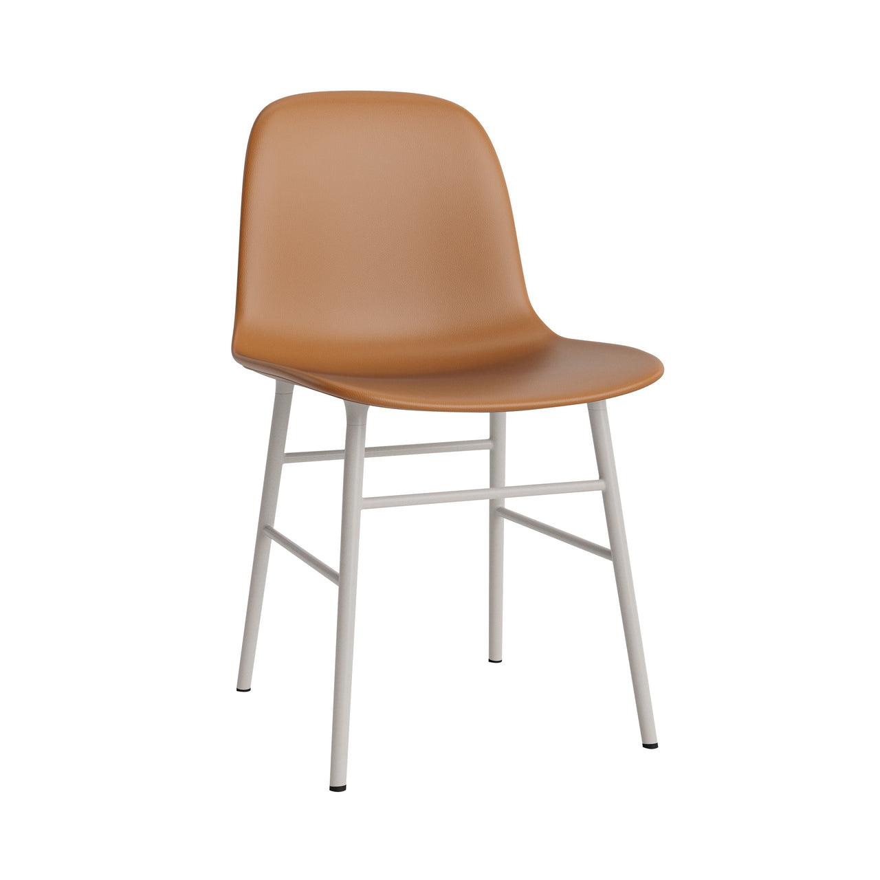 Form Chair: Steel Base + Full Upholstered + Warm Grey