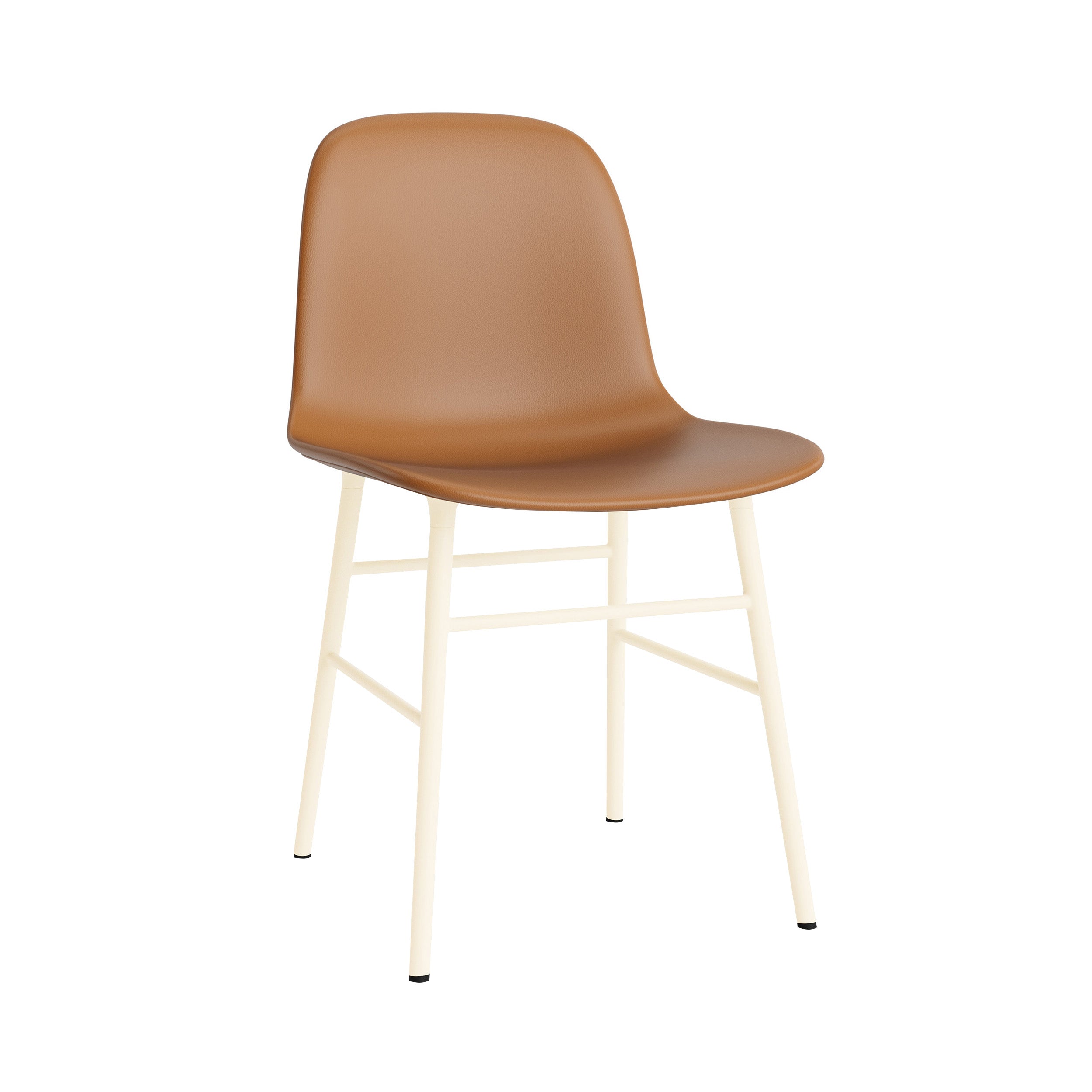 Form Chair: Steel Base + Full Upholstered + Cream