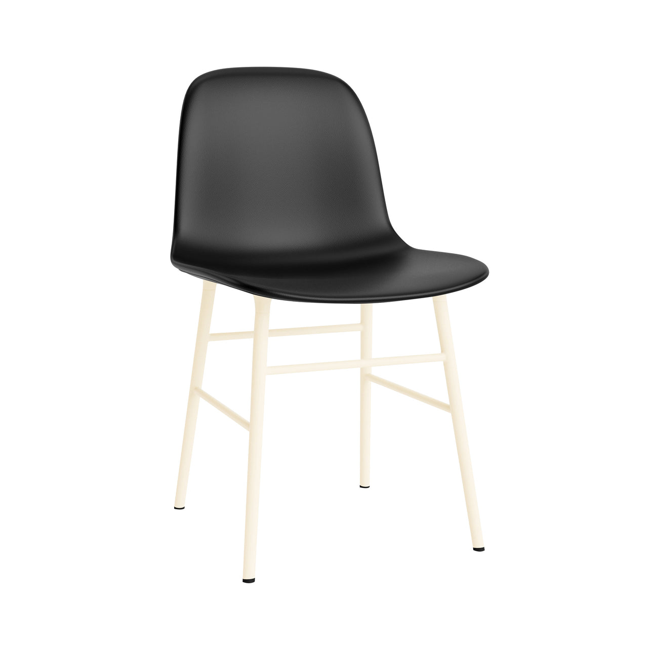 Form Chair: Steel Base + Full Upholstered + Cream