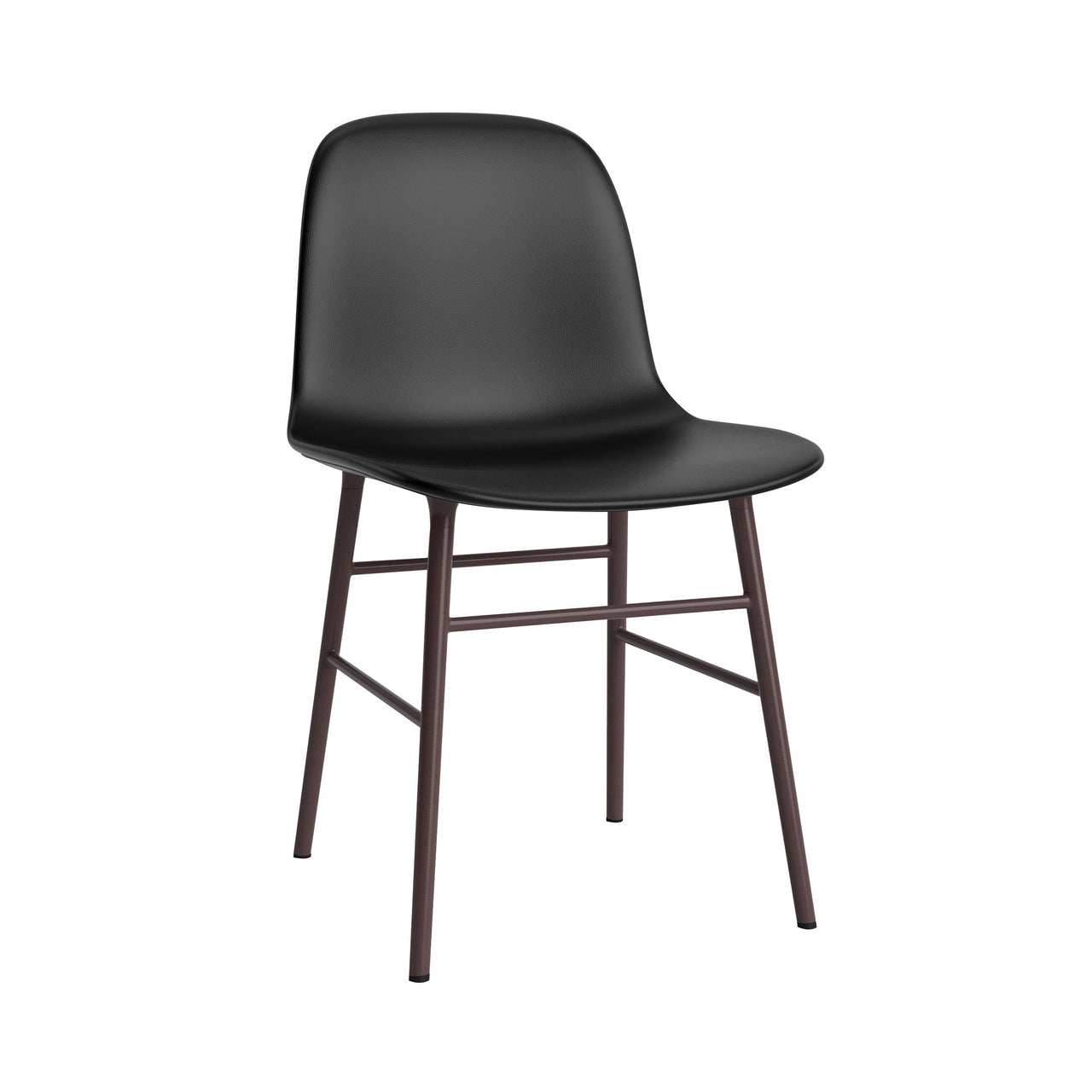 Form Chair: Steel Base + Full Upholstered + Brown