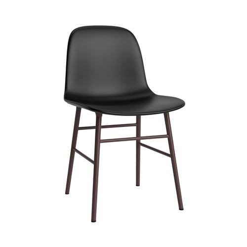 Form Chair: Steel Base + Full Upholstered + Brown