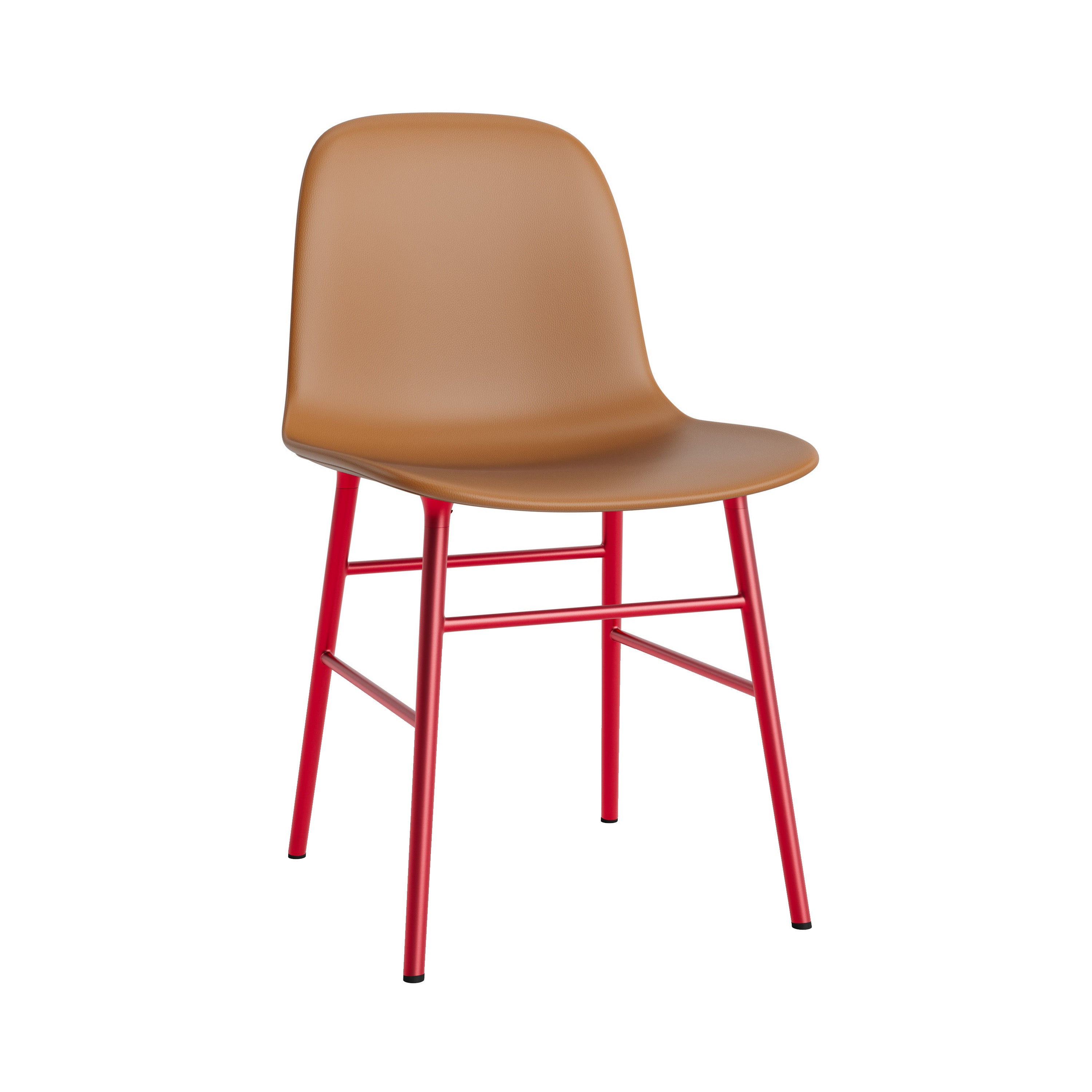 Form Chair: Steel Base + Full Upholstered + Bright Red