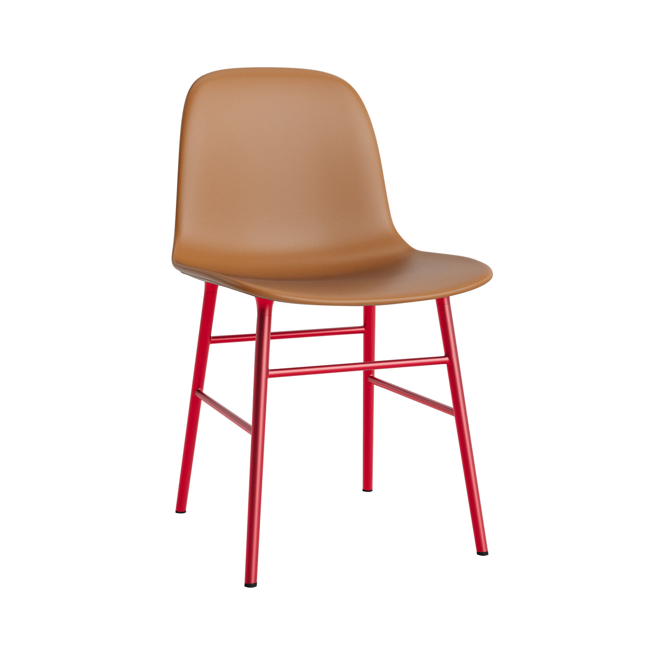 Form Chair: Steel Base + Full Upholstered + Bright Red