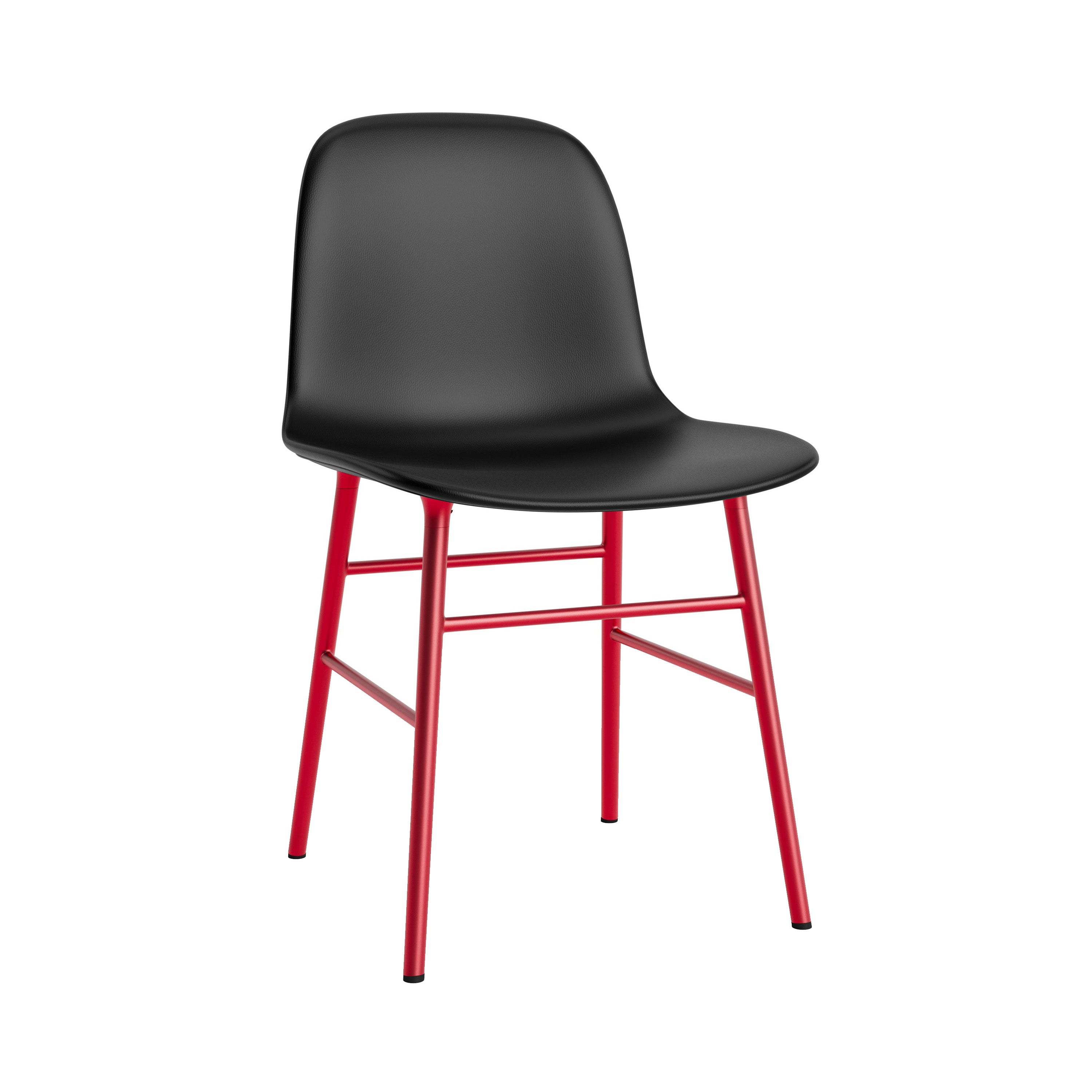 Form Chair: Steel Base + Full Upholstered + Bright Red