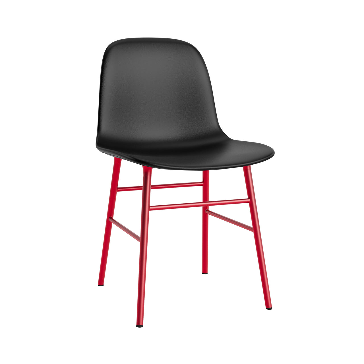 Form Chair: Steel Base + Full Upholstered + Bright Red