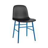 Form Chair: Steel Base + Full Upholstered + Bright Blue
