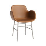 Form Armchair: Steel Base + Full Upholstered + Warm Grey