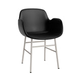 Form Armchair: Steel Base + Full Upholstered + Warm Grey