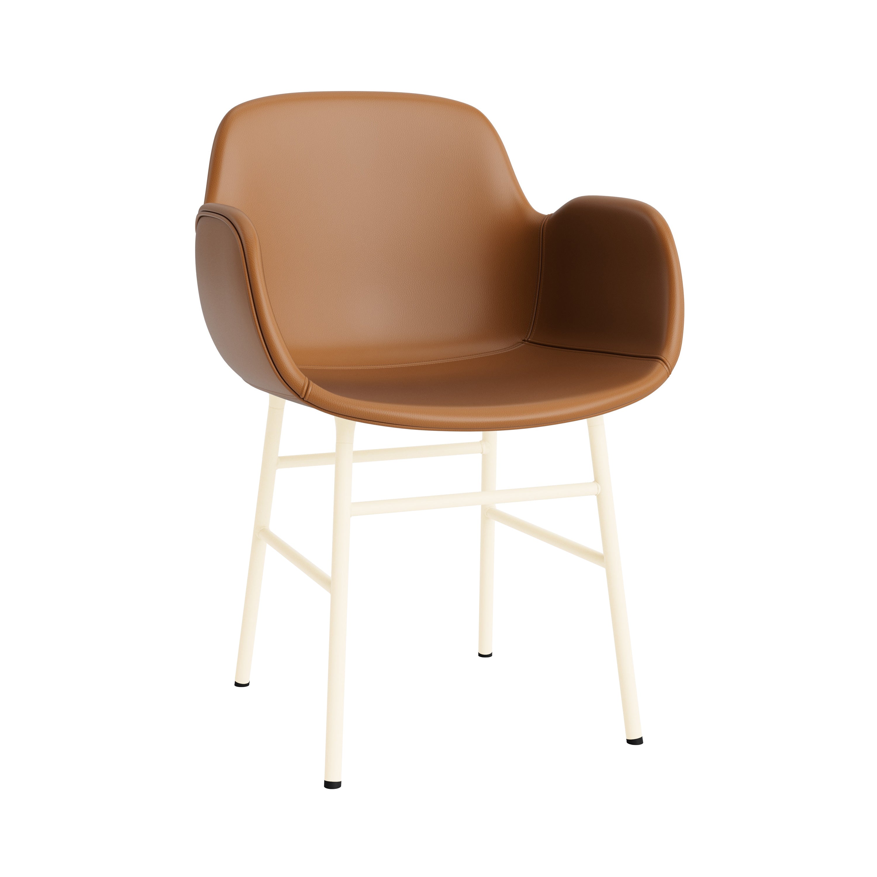 Form Armchair: Steel Base + Full Upholstered + Cream