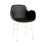 Form Armchair: Steel Base + Full Upholstered + Cream